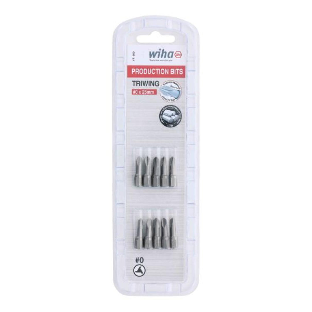 Wiha Tools 71900 Tri-Wing Insert Bit, #0 x 25 mm, 10 Pk.
