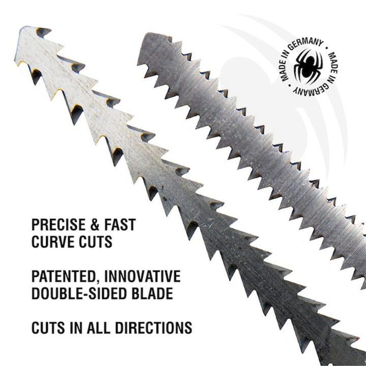Spyder 300004 Double-sided 4-in 10 TPI T-shank Chrome/Vanadium Jigsaw Blade Set ( 2 -Pack )