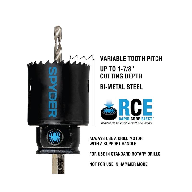 Spyder 600887 13 Piece, 10 in Bi Metal Steel Hole Cutter Saw Kit with Blades and Arbors