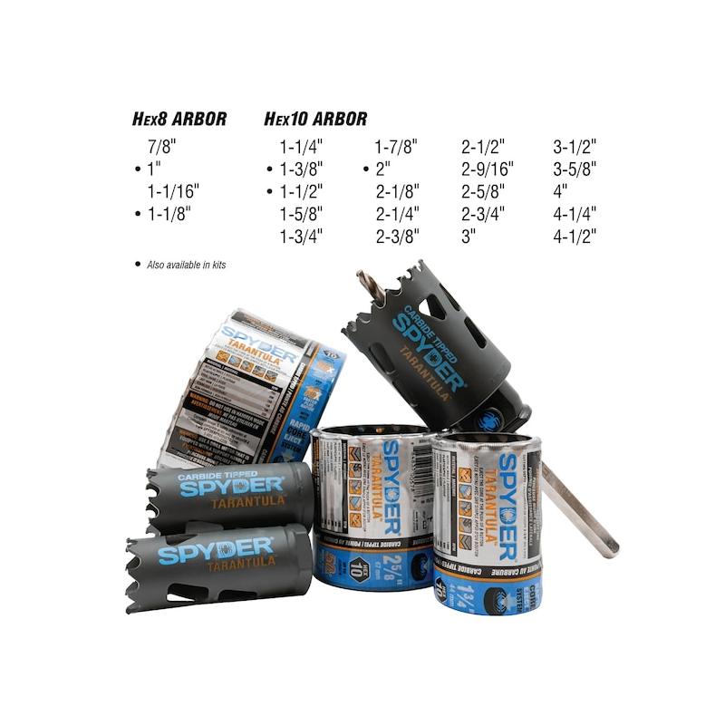 Spyder 600925 9pc Tarantula Carbide Tipped, Metal Cutting Hole Saw Set