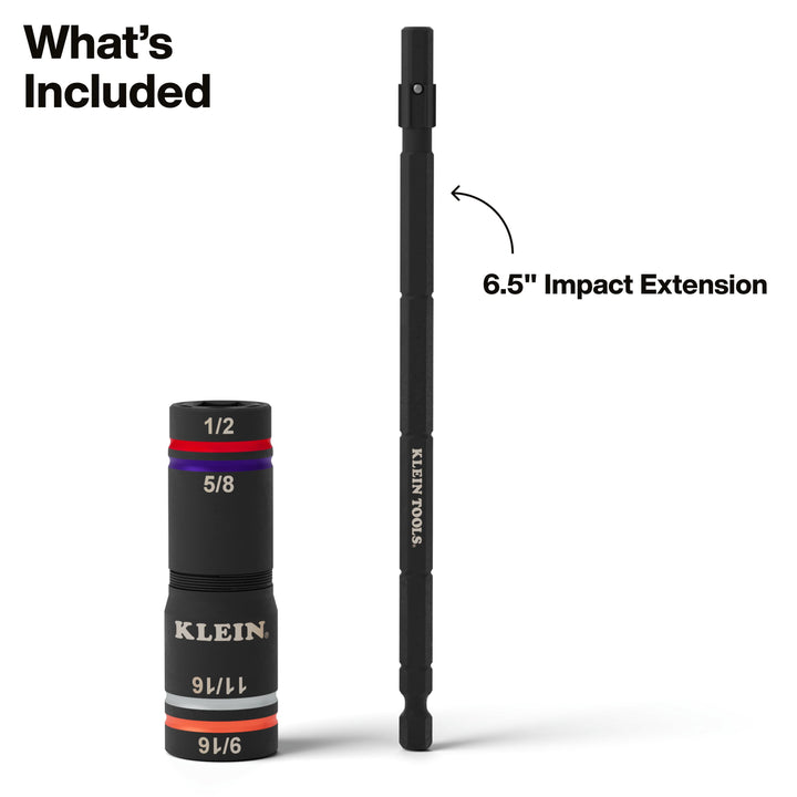 Klein Tools 6512QS Quad-4 Heavy-Duty Impact Flip Socket, SAE, 2-Piece