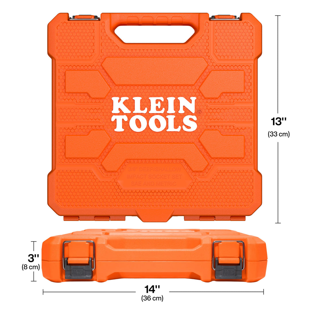 Klein Tools 65148HD KNECT 3/8" Deep and Shallow Impact Socket Set, SAE / Metric, 44 Pc.