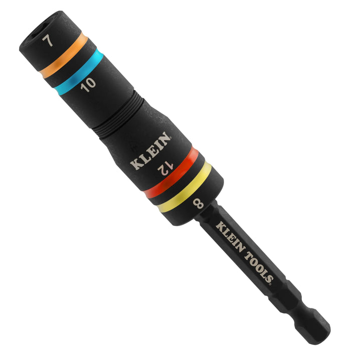 Klein Tools 651MQS Quad-4 Heavy-Duty Impact Flip Socket, Metric, 3-1/2-Inch Shaft, 2-Piece