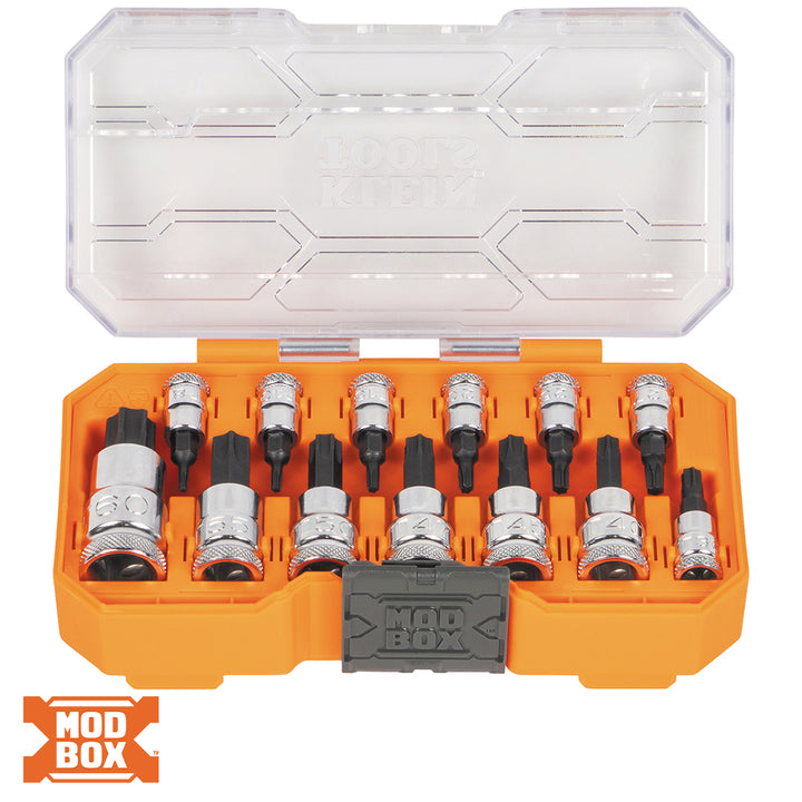 Klein Tools 65213TX Knurled TORX Bit Socket Set, 13 Pc.