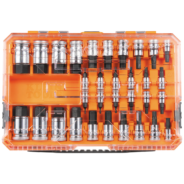 Klein Tools 65233HEX Knurled Hex Bit Socket Set, SAE and Metric, 33 Pc.