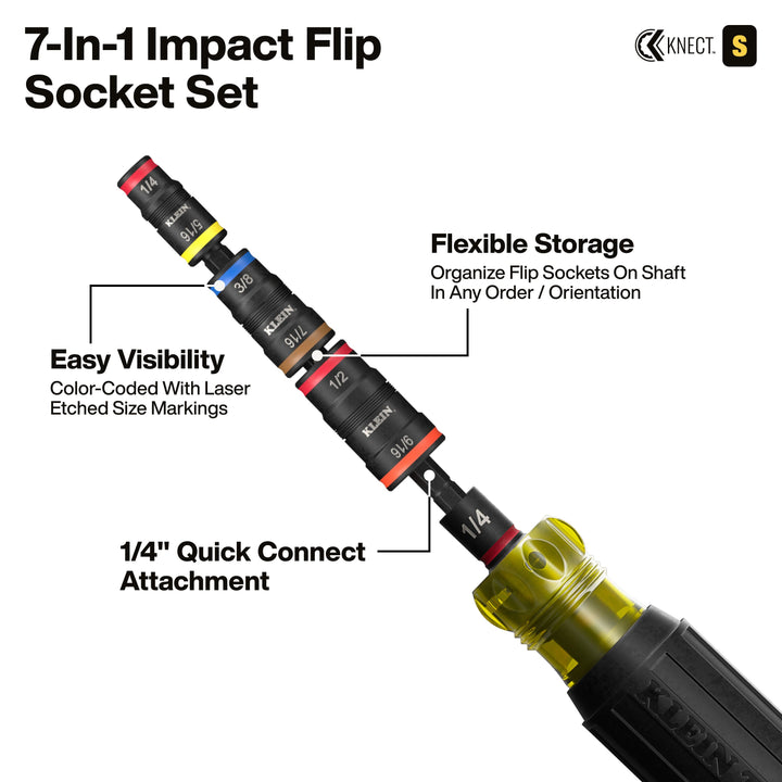 Klein Tools 65304KNECT KNECT Impact-Rated Drill and Driver Combo Set, SAE & Metric, 65 Pc.