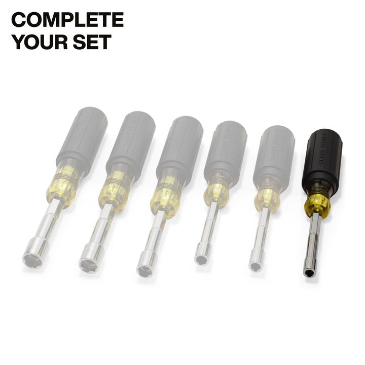 Klein Tools 65406M Metric Color-Coded Nut Driver, Heavy-Duty Hollow-Shaft, 6 mm