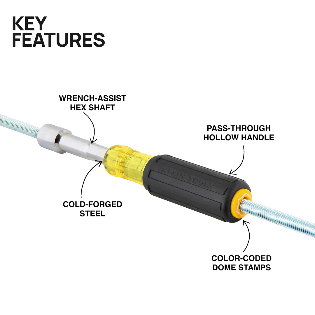 Klein Tools 654516 Color-Coded Hollow-Shaft Heavy-Duty Nut Driver, 5/16"
