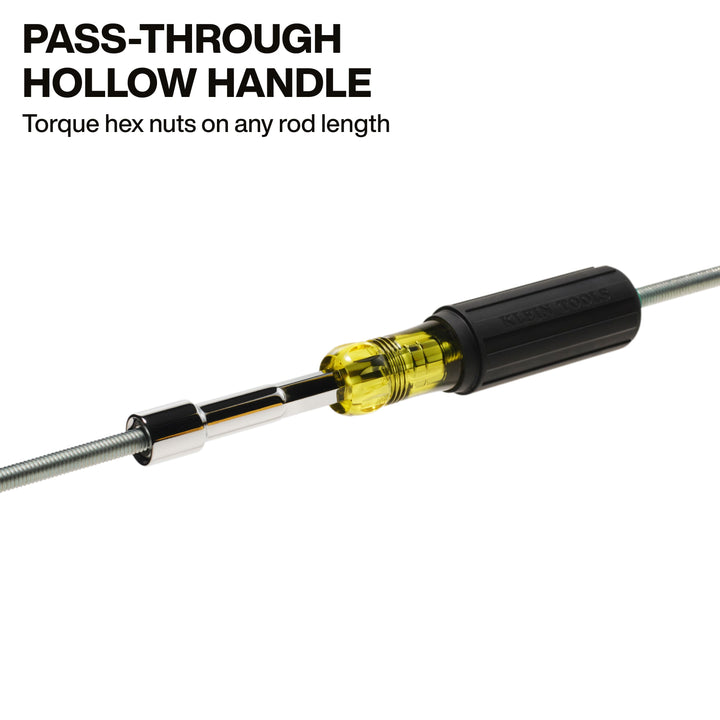 Klein Tools 65407M Metric Color-Coded Nut Driver, Heavy-Duty Hollow-Shaft, 7 mm
