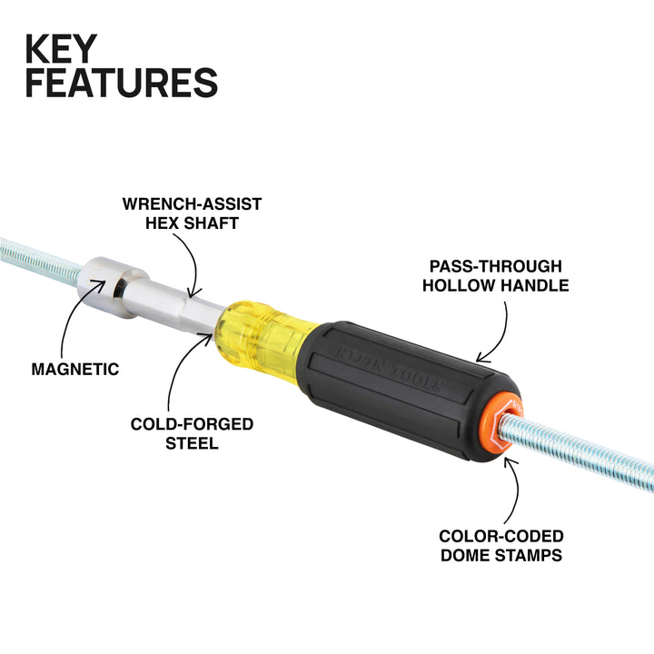 Klein Tools 654916MAG Color-Coded Magnetic Hollow-Shaft Heavy-Duty Nut Driver, 9/16"