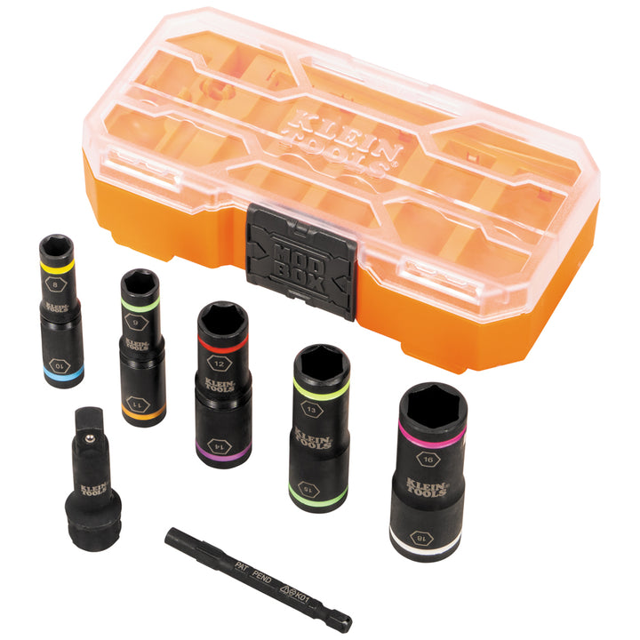 Klein Tools 65619  KNECT Flip-10 Heavy Duty Flip Impact Socket Set, Metric, 8 Pc.