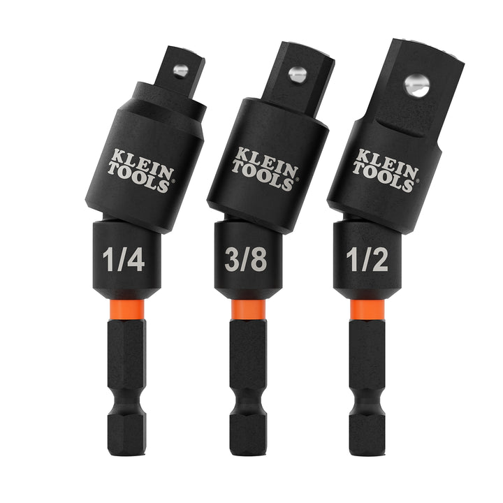 Klein Tools 65813SW Swivel Impact Driver Socket Adapter Set, 3 Pc.
