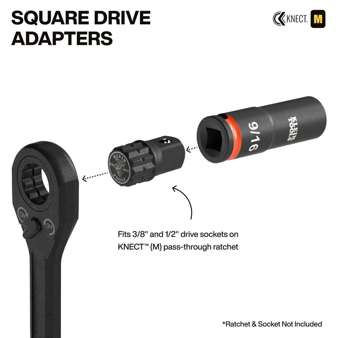 Klein Tools 65KADP KNECT (M) Impact Socket Wrench Adapter Set