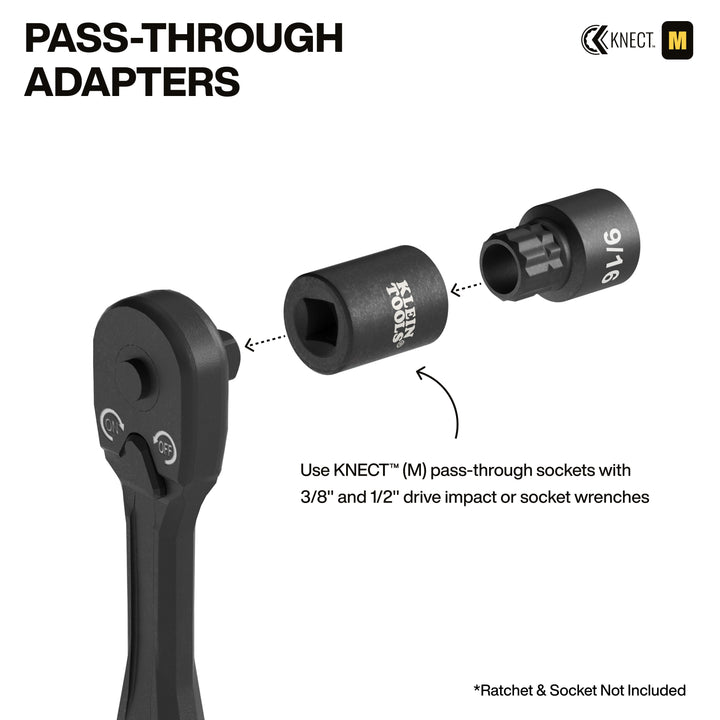 Klein Tools 65KADP KNECT (M) Impact Socket Wrench Adapter Set