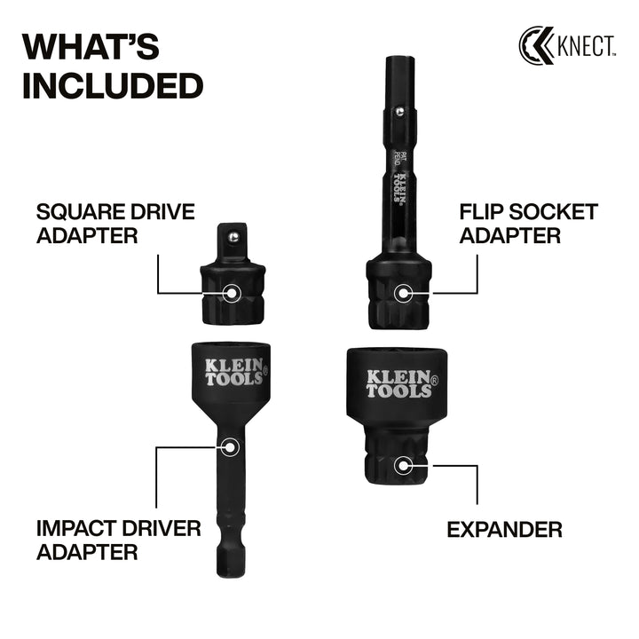 Klein Tools 65KADPS KNECT (S) Impact Socket Adapter Set