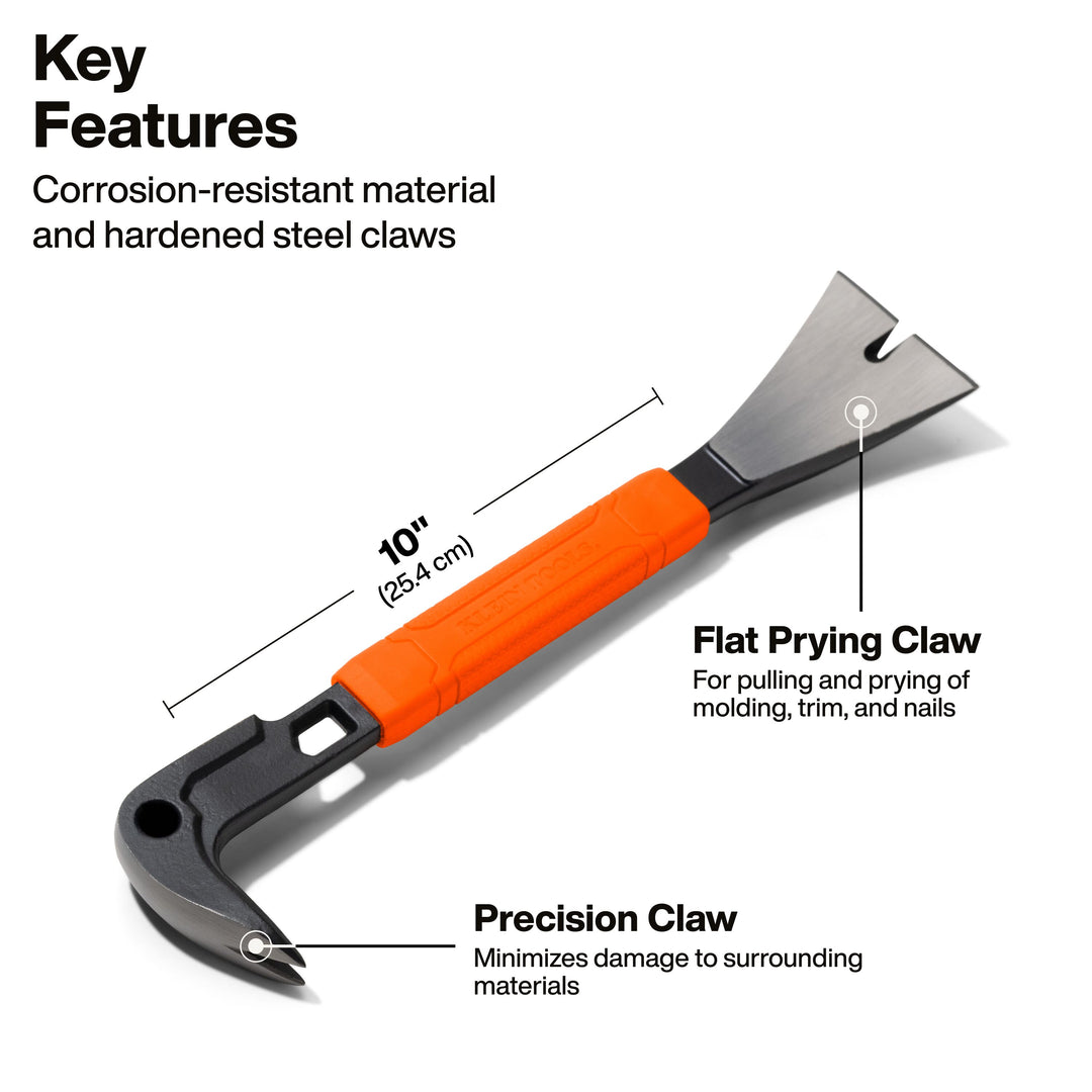 Klein Tools 66101 Molding Bar with Nail Dimpler, 10"