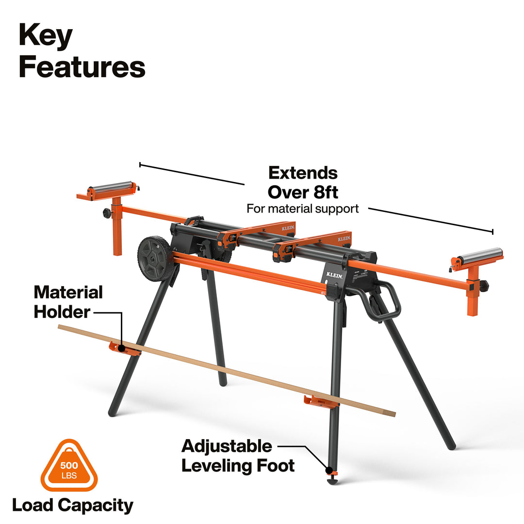 Klein Tools 66184 Adjustable Rolling Miter Saw Stand