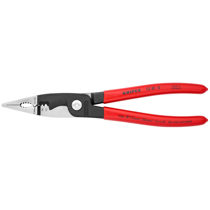 Knipex 13 81 8 8" 6-in-1 Electrical Installation Pliers 12 and 14 AWG