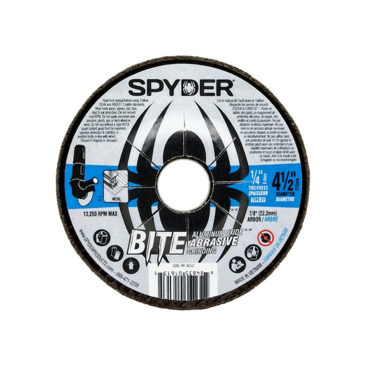 Spyder 21126 Bite Abrasive Bite 4.5-Inches Aluminum oxide Grinding wheel
