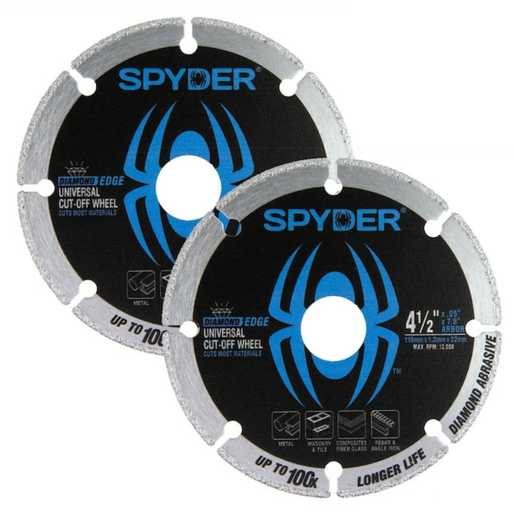Spyder 14002 Diamond Bite Diamond Edge 2 -Pack 4.5-Inches Diamond Cut-off wheel