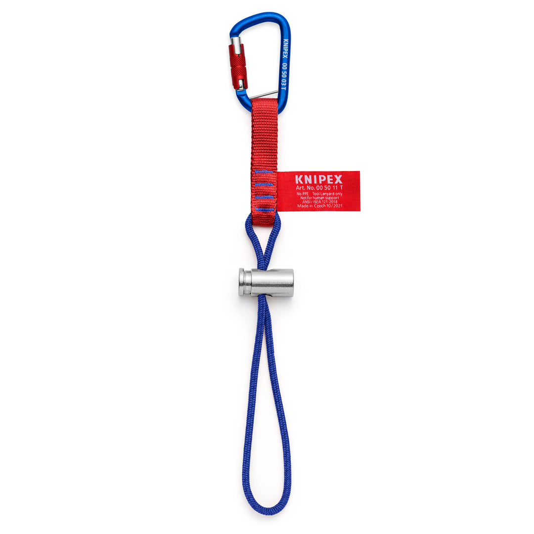 Knipex 00 50 13 T BKA 18" Tool Tethering Adaptor Straps with Captive Eye Carabiner up to 13 lbs.