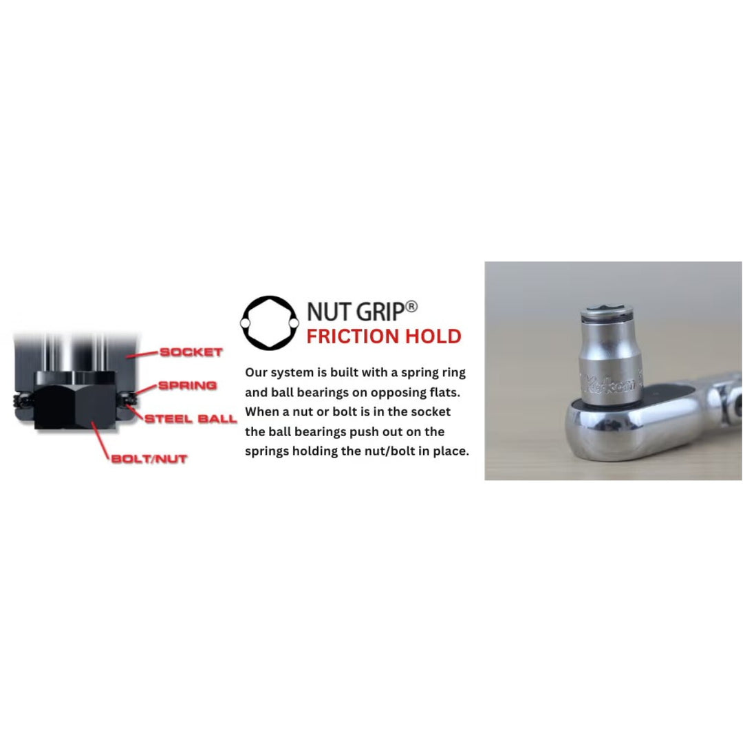Ko-ken 2350X-11 1/4 Sq. Dr. Semi-Deep Nut Grip Socket 11mm