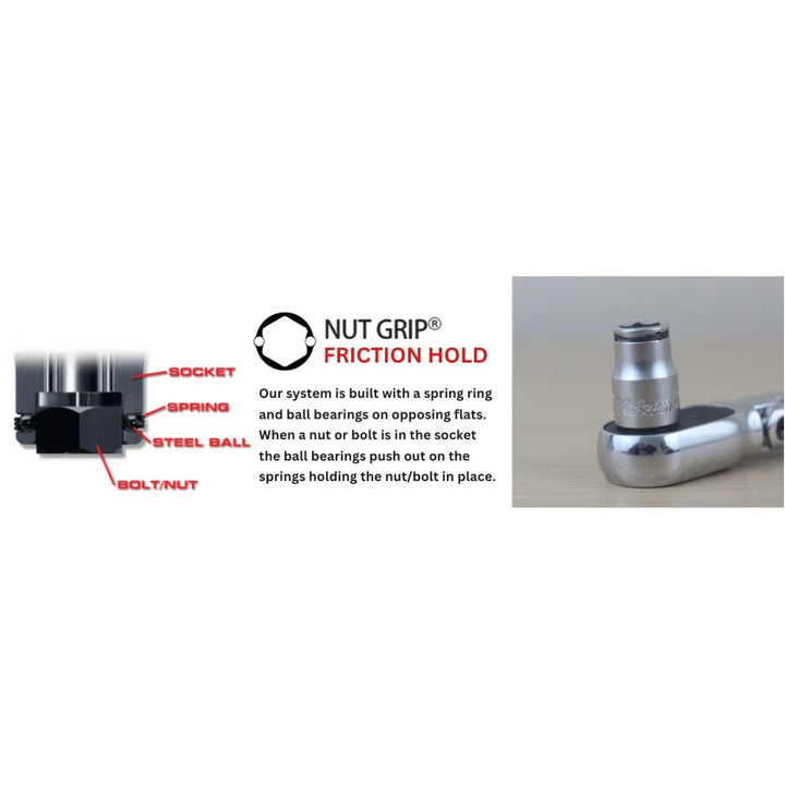 Ko-Ken 2350X-6 1/4 Sq. Dr. Semi-Deep NUT GRIP Socket 6mm