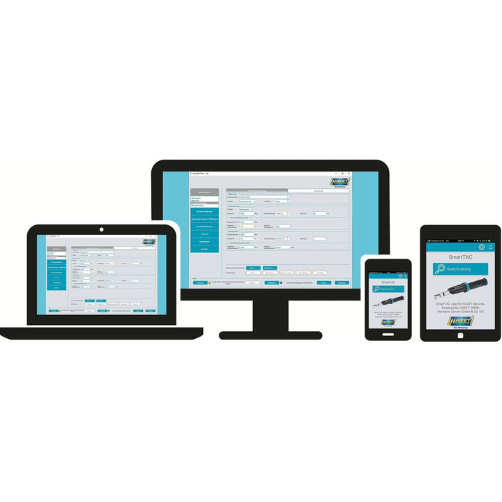 Hazet 7292-5STAC 14 x 18 mm insert square ∙ hollow ∙ 1/2 inch (12.5 mm) square ∙ solid Electronic torque wrench with built-in angle gauge ∙ 20 – 200 Nm ∙ 15 – 150 lbf.ft ∙ ±1%