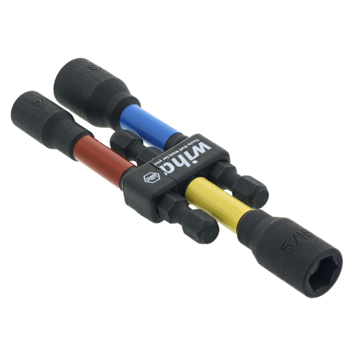 Wiha Tools 70489 Color-Coded Magnetic SAE Socket Adapter, 3 Pc.