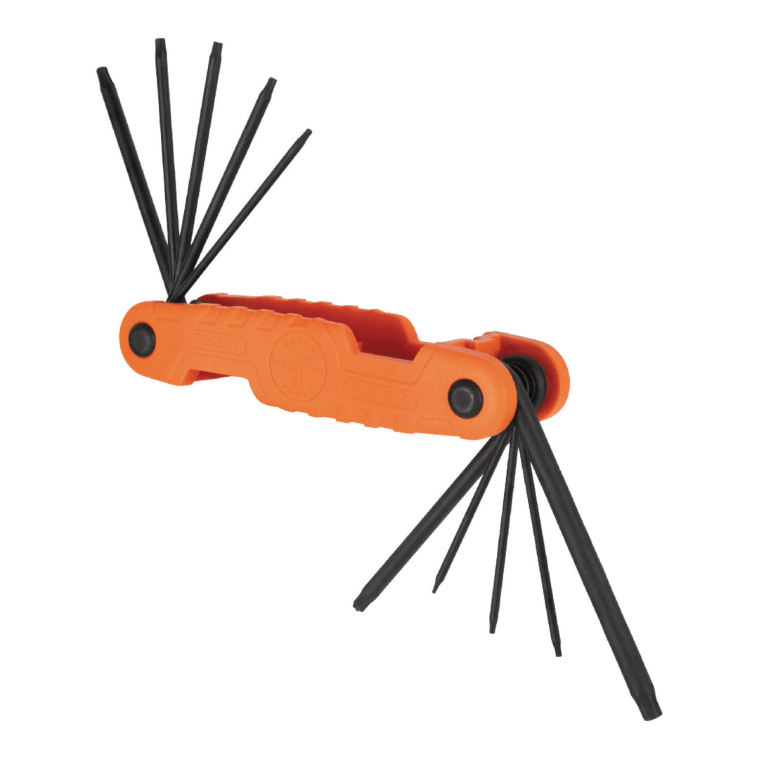 Klein Tools 70550T Pro Folding Hex Key Set, TORX, 10-Keys