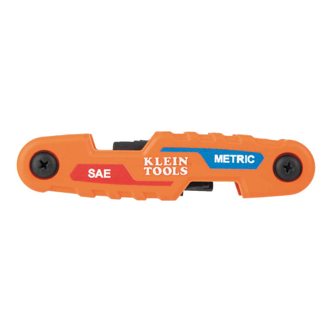 Klein Tools 70590 Compact Folding Hex Key Set, SAE, Metric, 12-Keys
