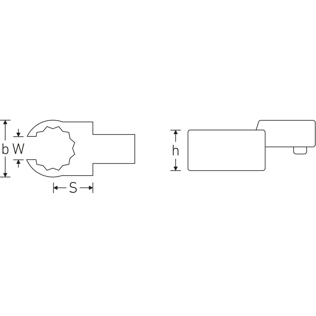 Stahlwille 58231014 Spanner 733/10 Open ring insert tool 14 mm, 9x12 mm