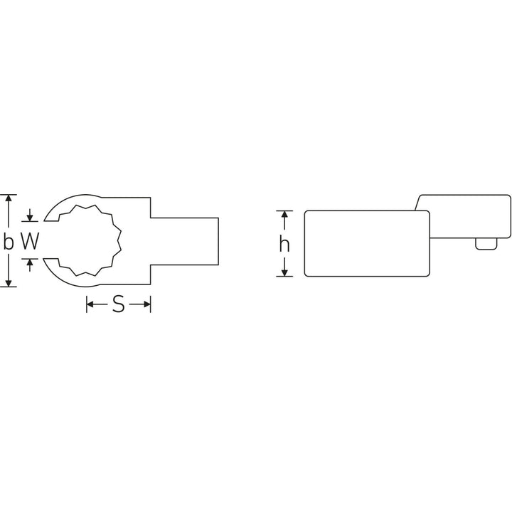 Stahlwille 58231014 Spanner 733/10 Open ring insert tool 14 mm, 9x12 mm