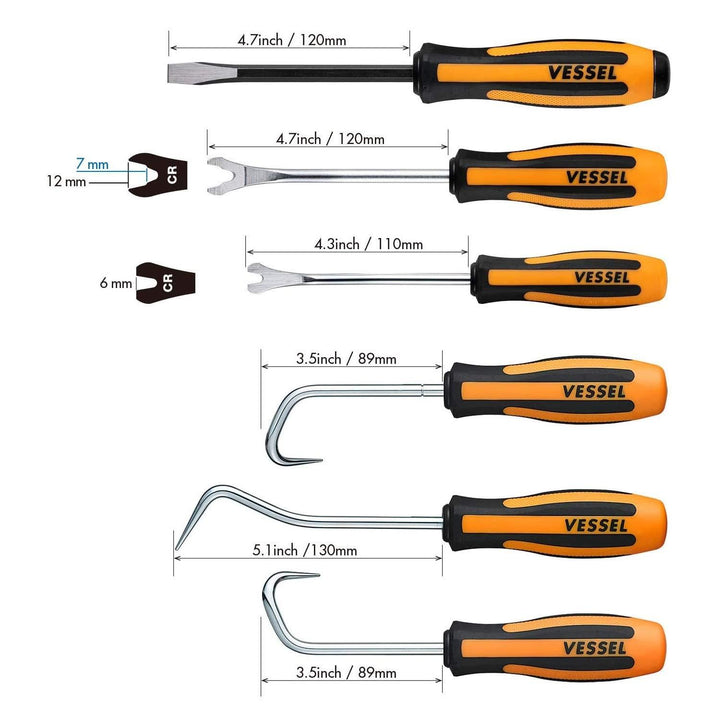 Vessel Tools 9706EVA MEGADORA Removing Tool Set, 6 Pieces