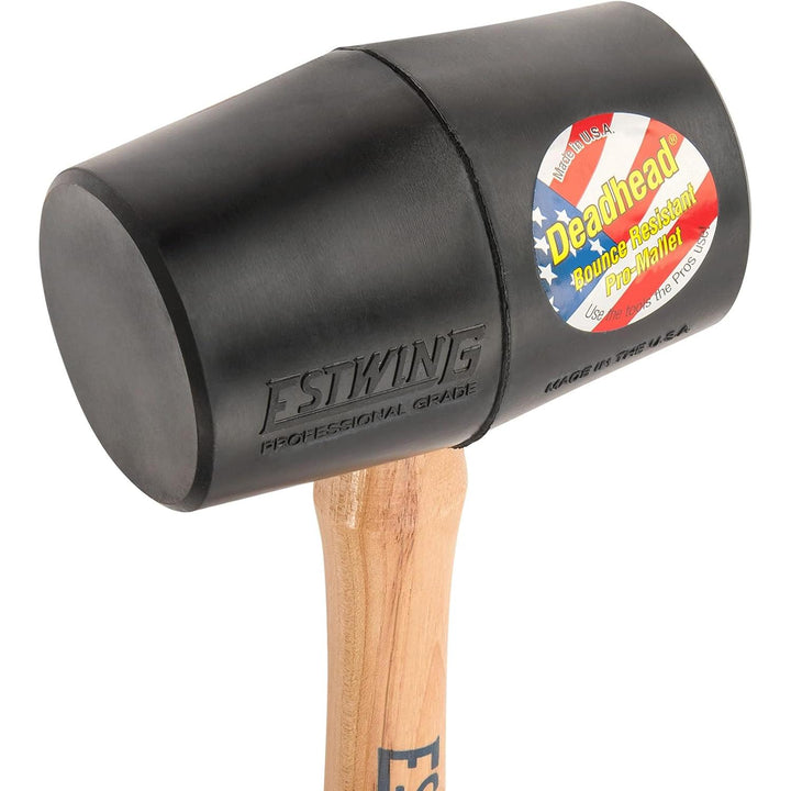 Estwing DH-18 Deadhead Rubber Mallet, Wood Handle 18 Oz
