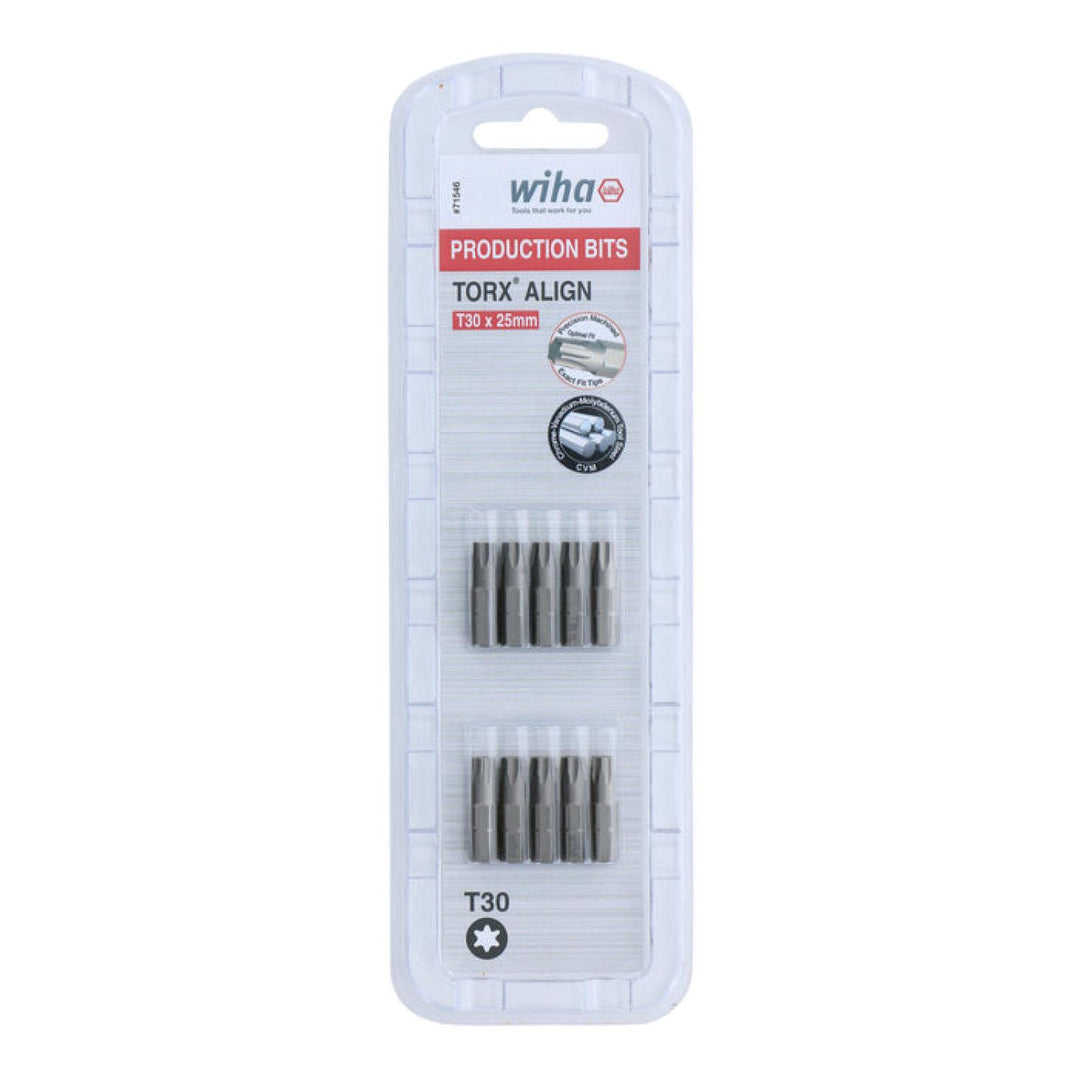 Wiha Tools 71546 T30 x 38mm TORX® Align Insert Bit, 10 Pack