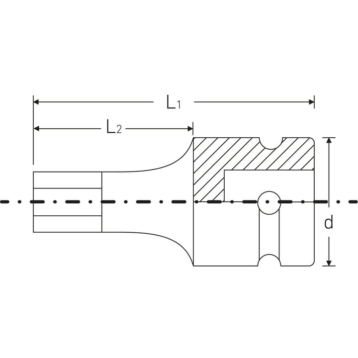 Stahlwille 23050007 54IMP 1/2" Hex Impact Socket, 7 mm