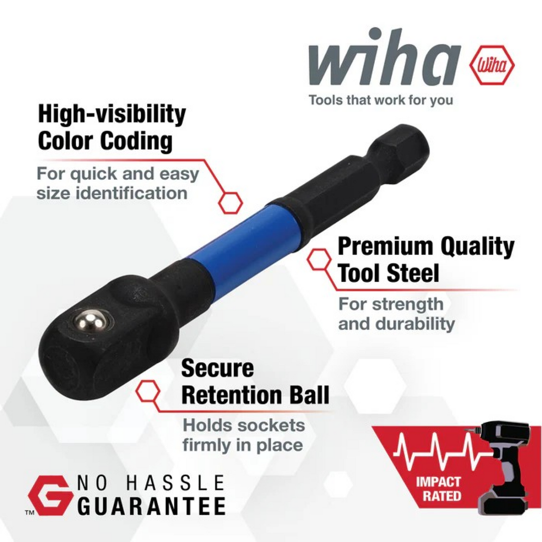 Wiha Tools 72191 Square Drive Impact Adapter, 3/8", 2-Pack