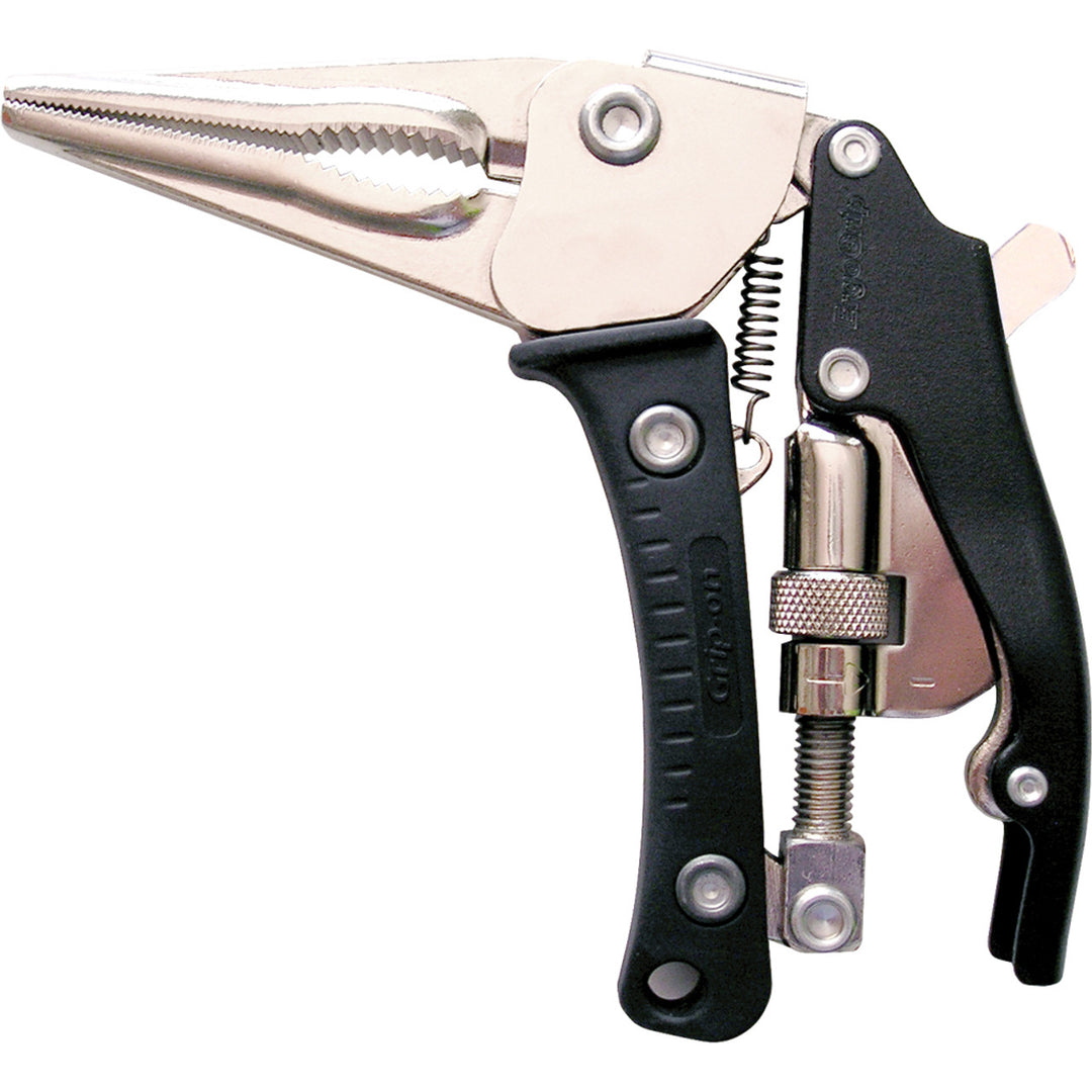 Grip-On 72708 Ergogrip Long Nose Locking Plier, L. 8 Inch