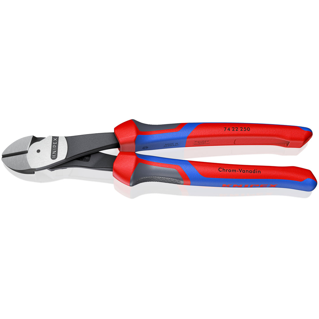 Knipex 74 22 250 SBA KnipeXtend High Leverage 12° Angled Diagonal Cutters, 10"