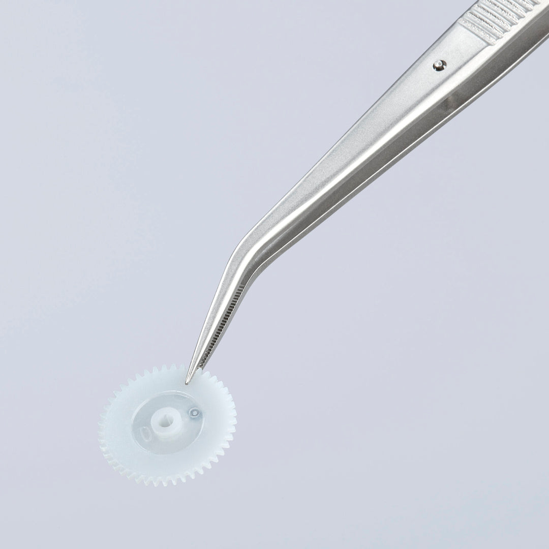 Knipex 92 34 36 6" Stainless Steel Gripping Tweezers--25 °Angled-Pointed Tips