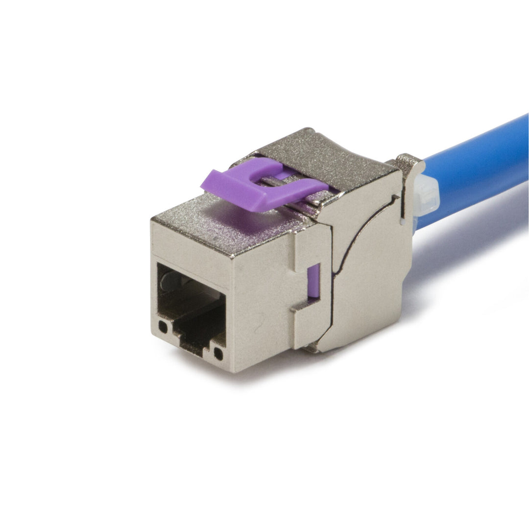 Platinum Tools 751-1 Keystone Jack — Twisted Pair, Shielded CAT6A, RJ45 to Self-Terminating Punchdown, 1pc