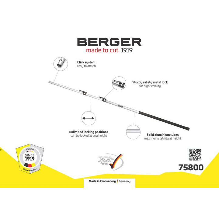 Berger 75800 ArboRapid Telescopic Pole, 3 Part, 5.7 - 15.2Ft