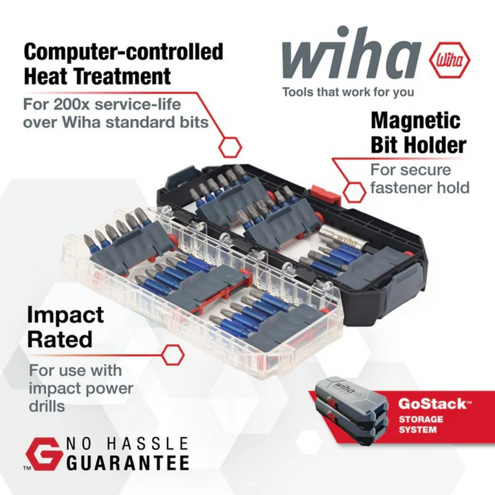 Wiha Tools 76836 TerminatorBlue Impact Bit Set, 36 Pc.