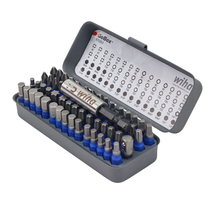 Wiha Tools 76868 GoBox TerminatorBlue Impact Bit Set, 61 Pc.