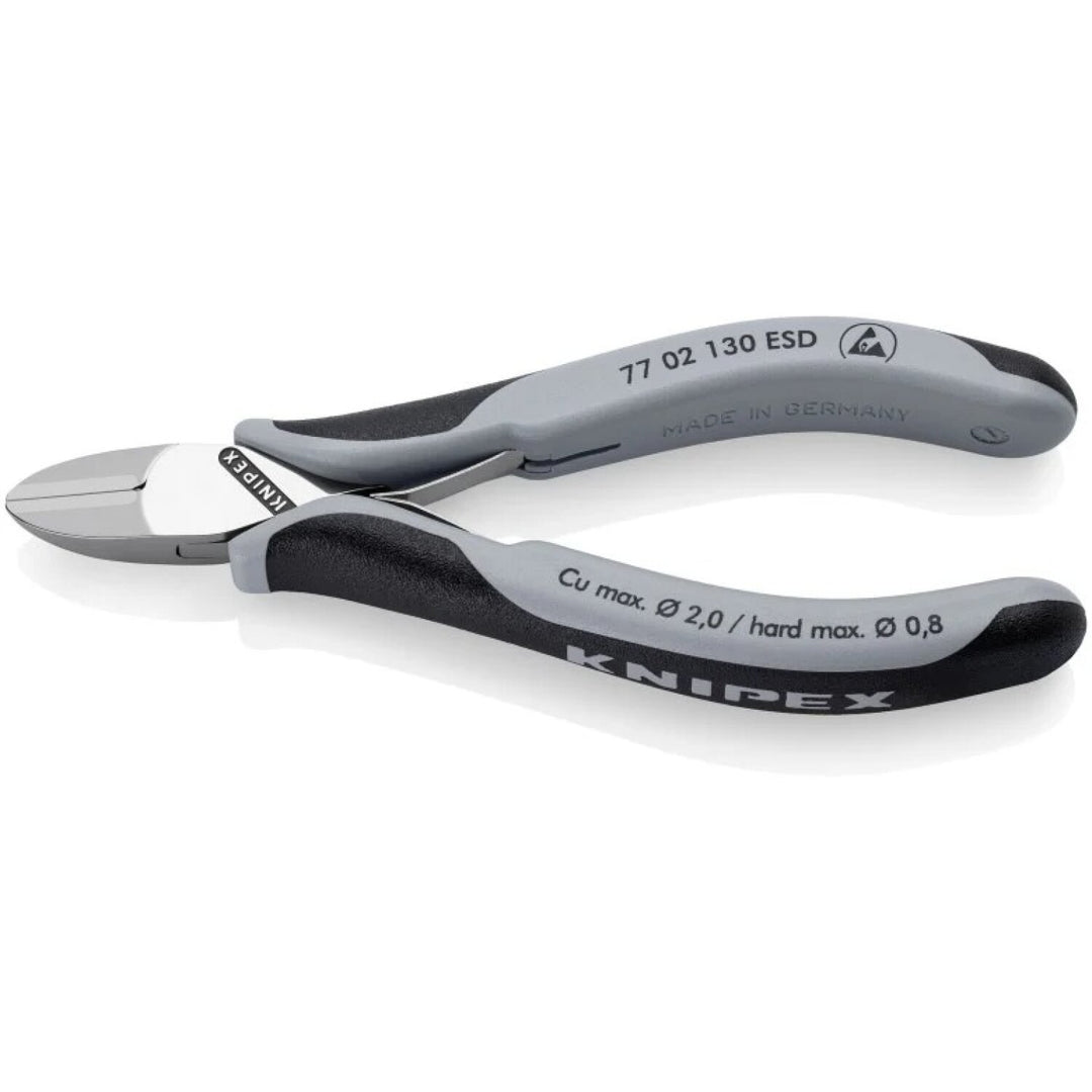 Knipex 77 02 130 ESD 5 1/4" Electronics Diagonal Cutters, ESD Handles