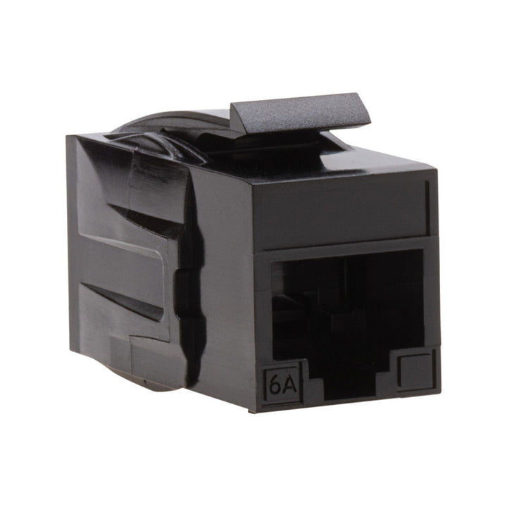 Platinum Tools 770BK-1 Keystone Coupler Jack — Twisted Pair, CAT6A, RJ45 to RJ45, Unshielded, Black, 1pc