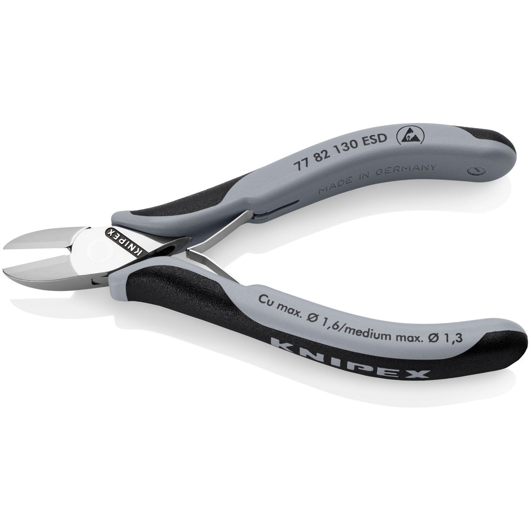 Knipex 77 82 130 ESD 5 1/4" Electronics Diagonal Cutters, ESD Handles