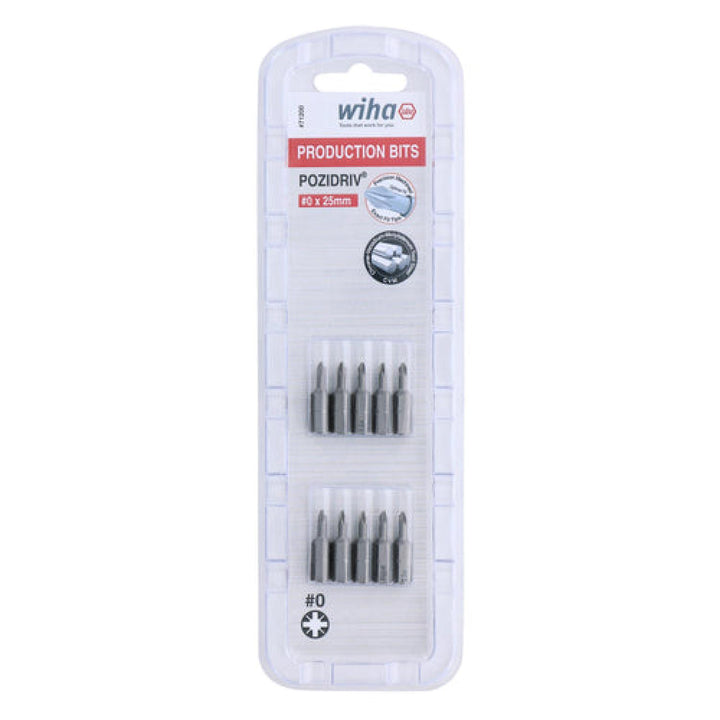 Wiha Tools 71200 PoziDriv Bit #0 - 25mm - 10 Pack
