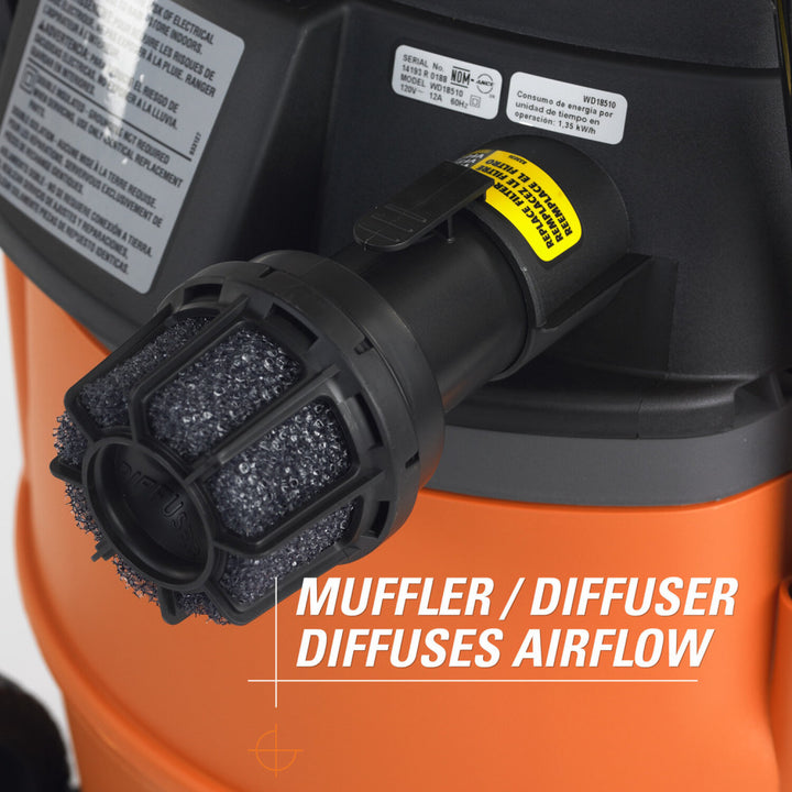 Ridgid 31698 Wet/Dry Vacuum - Ridgid WD1851EX 16 Gallon High Performance Portable Vac